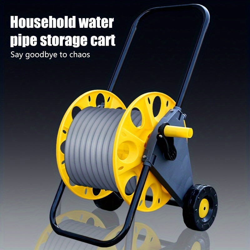 Heavy-Duty Garden Hose Cart with Rotatable Handle for Storage and Transport