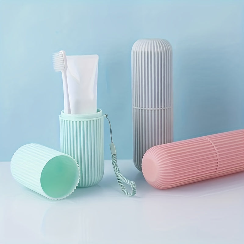 Sayohat uchun tish cho'tkasi va og'iz bo'shlig'ini yuvish uchun stakan saqlash qutisi, portativ tish pastasi tashkilotchisi