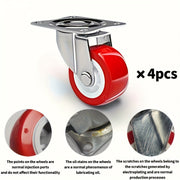 Set of Four Heavy-Duty Swivel Caster Wheels with Polished Finish for Furniture and Commercial Use