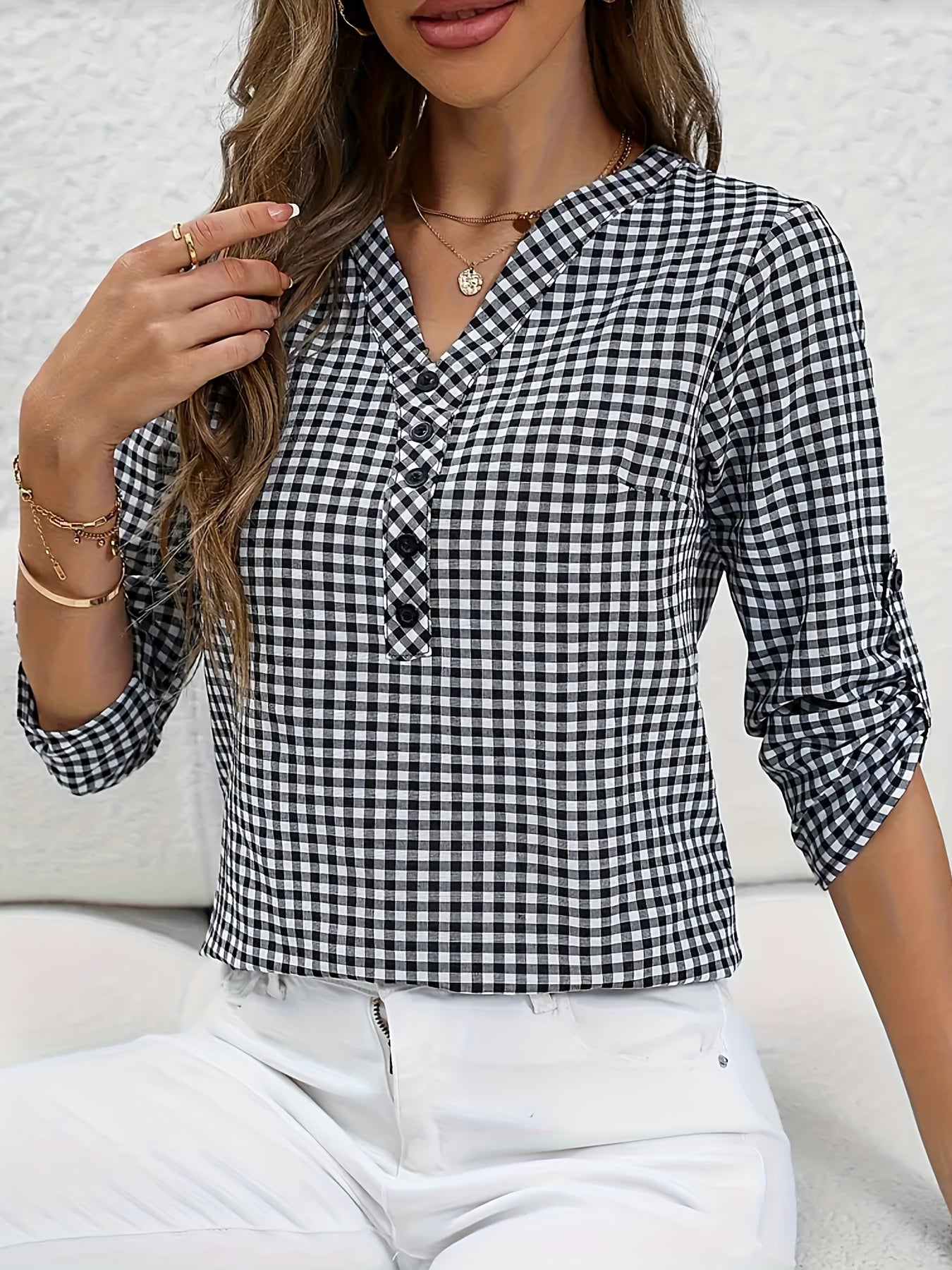 Plus Size ayollar uchun tekis chiziqli elegant kofta