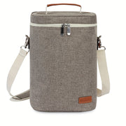 Insulated Wax Canvas Wine Tote Bag Holds 4 Bottles with Wine Opener for Travel Beach Weddings