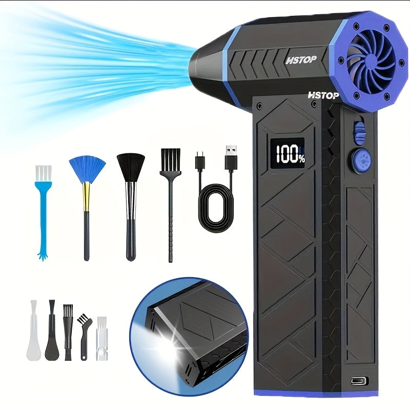 High-Speed Turbo Handheld Air Blower with Digital Display and Dual 5000mAh Batteries