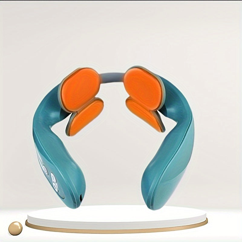 Masajeador de cuello recargable por USB portátil con 4 cabezales y diseño ergonómico