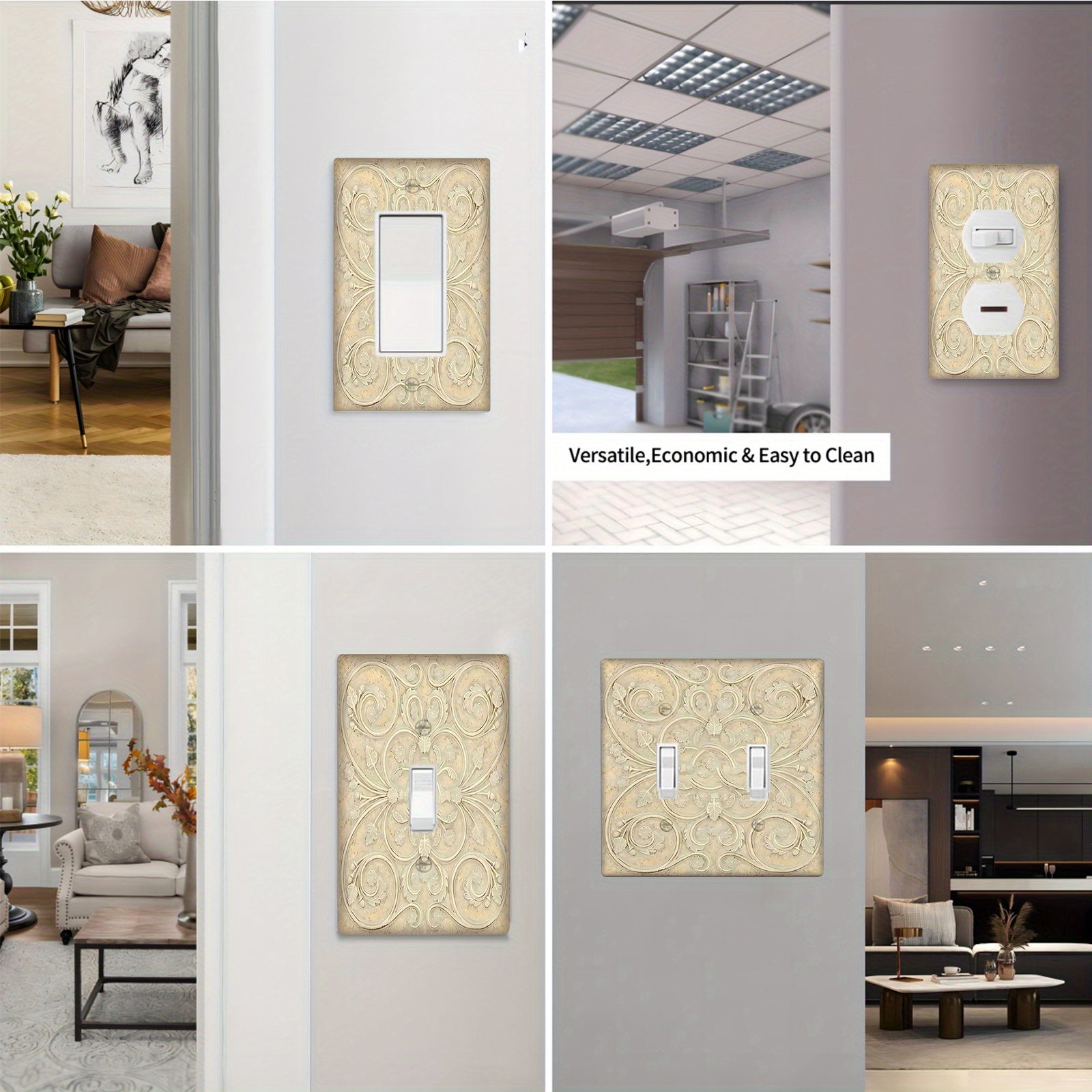 Vintage fransuz dekorativ elektr o'chirgich qopqog'i, ivoriy, bitta yoki ikki gang, elektr talab qilinmaydi, tozalash oson, yotoqxona yoki hammom devor dekoratsiyasi uchun. 1 dona to'plam.