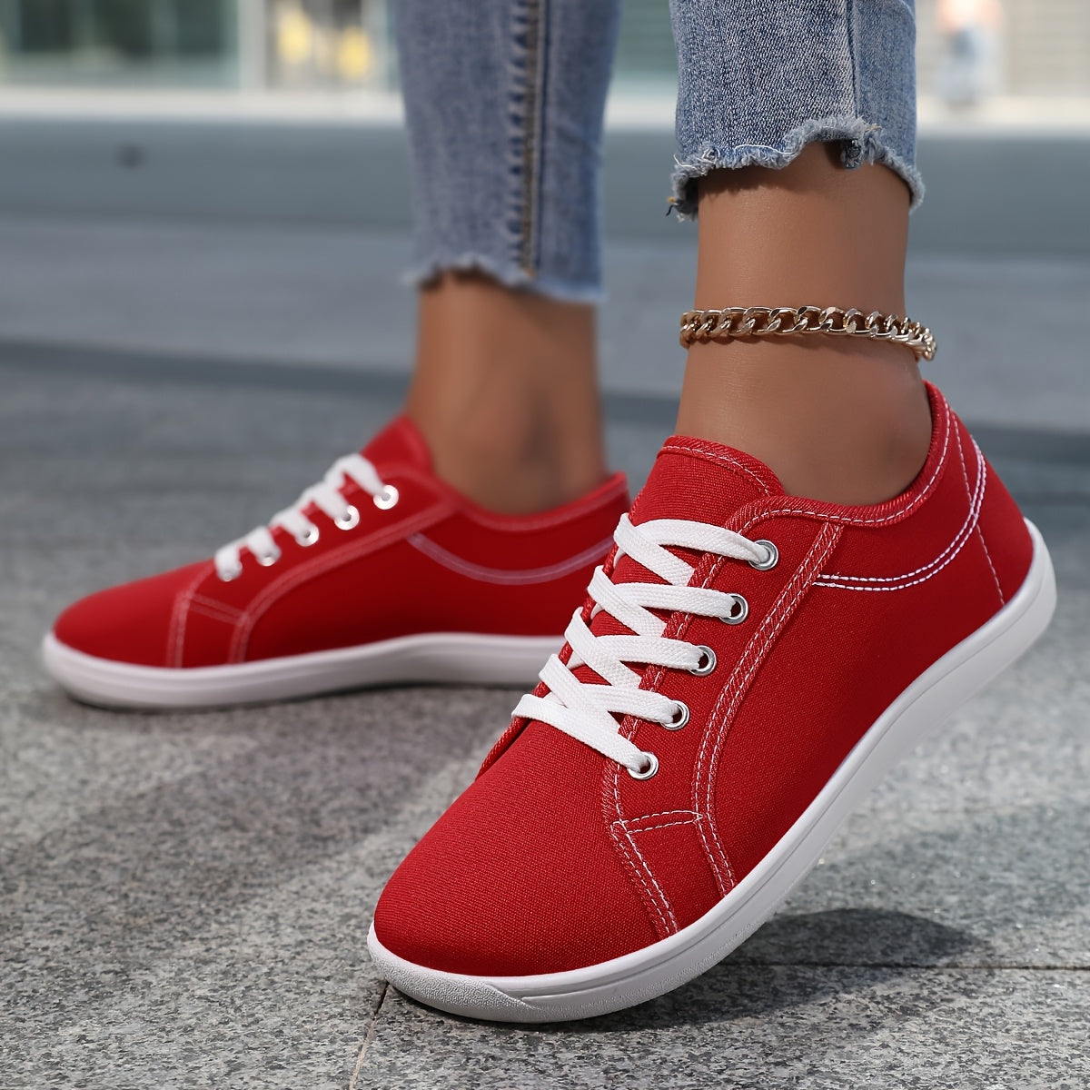 Unisex Barefoot Sneakers Minimalist Breathable Fabric Low-Top Black Red Green Blue Pink White