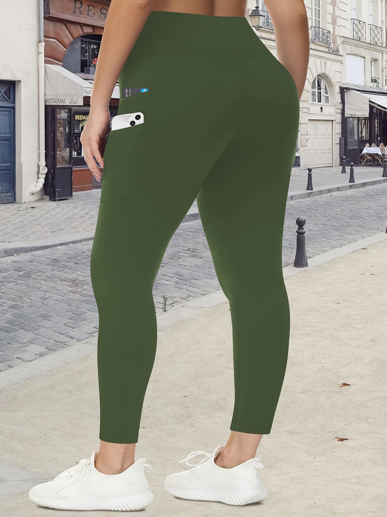 Plus Size High Waist Stretchy Leggings with Pockets for Yoga and Workout