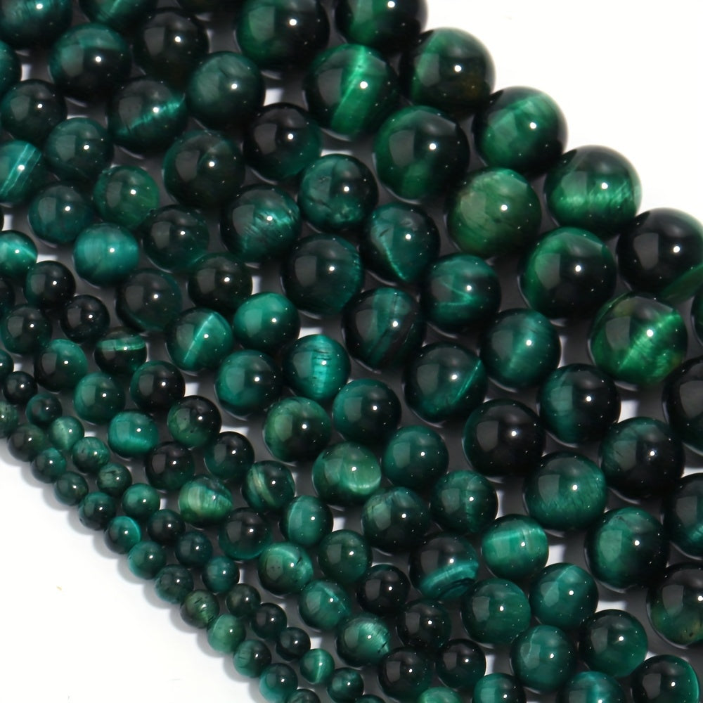 Green Tiger's Eye Beads 4-12mm Natural Stone for Jewelry Making 1 Strand