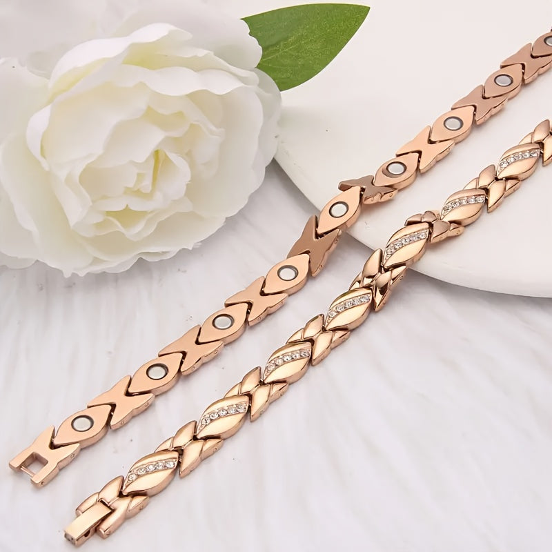 Women's Titanium Steel Magnetic Bracelet Adjustable with Sizing Tool Stylish Jewelry