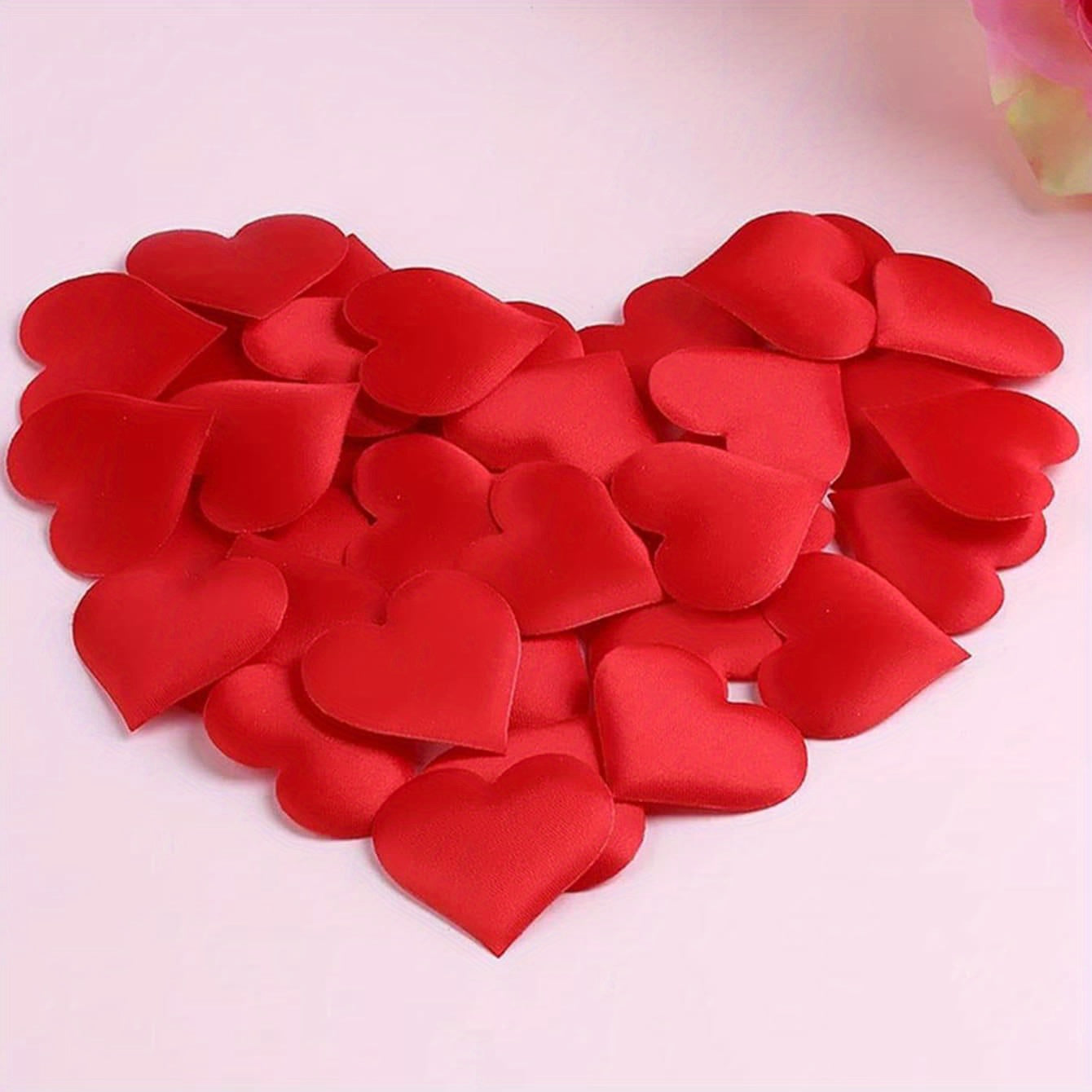 100 Pieces Red Heart-Shaped Confetti for Wedding and Valentine's Day Table Decor