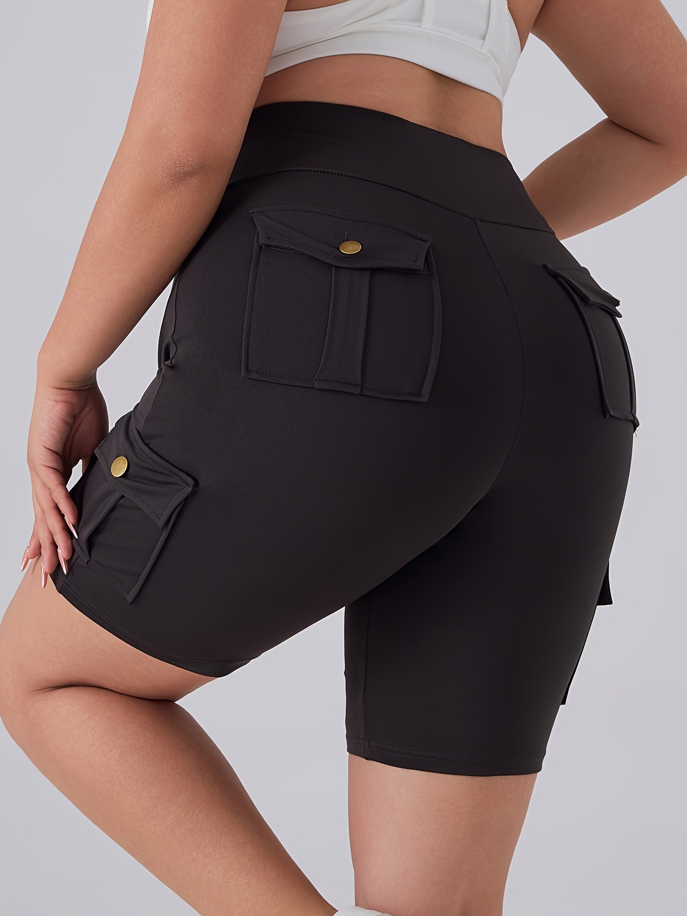 Женские шорты кро cargo с эластичным поясом для спорта с карманами