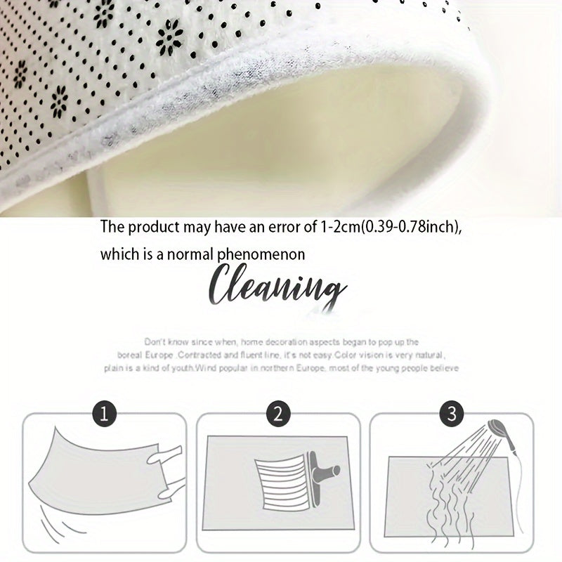 3D Printed Floral Flannel Rug Non-Slip Easy to Clean for Kitchen Living Room Bedroom Indoor Decor