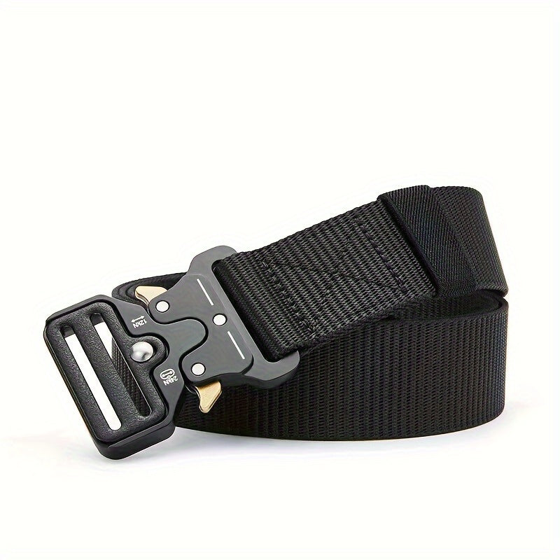 Unisex Camouflage Canvas Nylon Belt with Quick-Release Buckle for Casual and Outdoor Wear