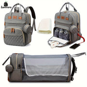 Diaper Bag Backpack for Moms and Dads Polyester Travel Bag with USB Charging Port and Utility Pocket