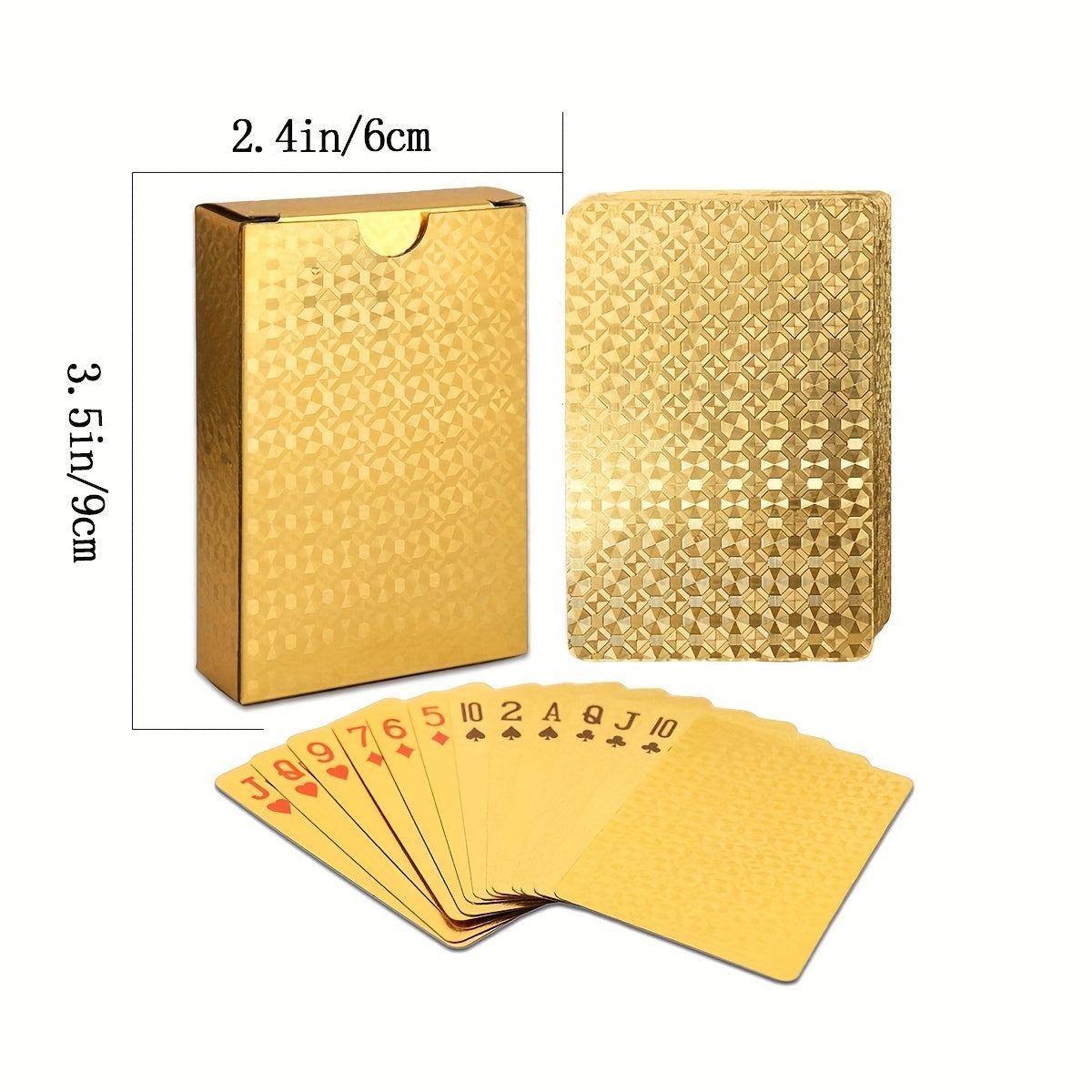 Waterproof PVC Playing Cards Set with 24K Gold Foil for Magic Card Games Collectibles