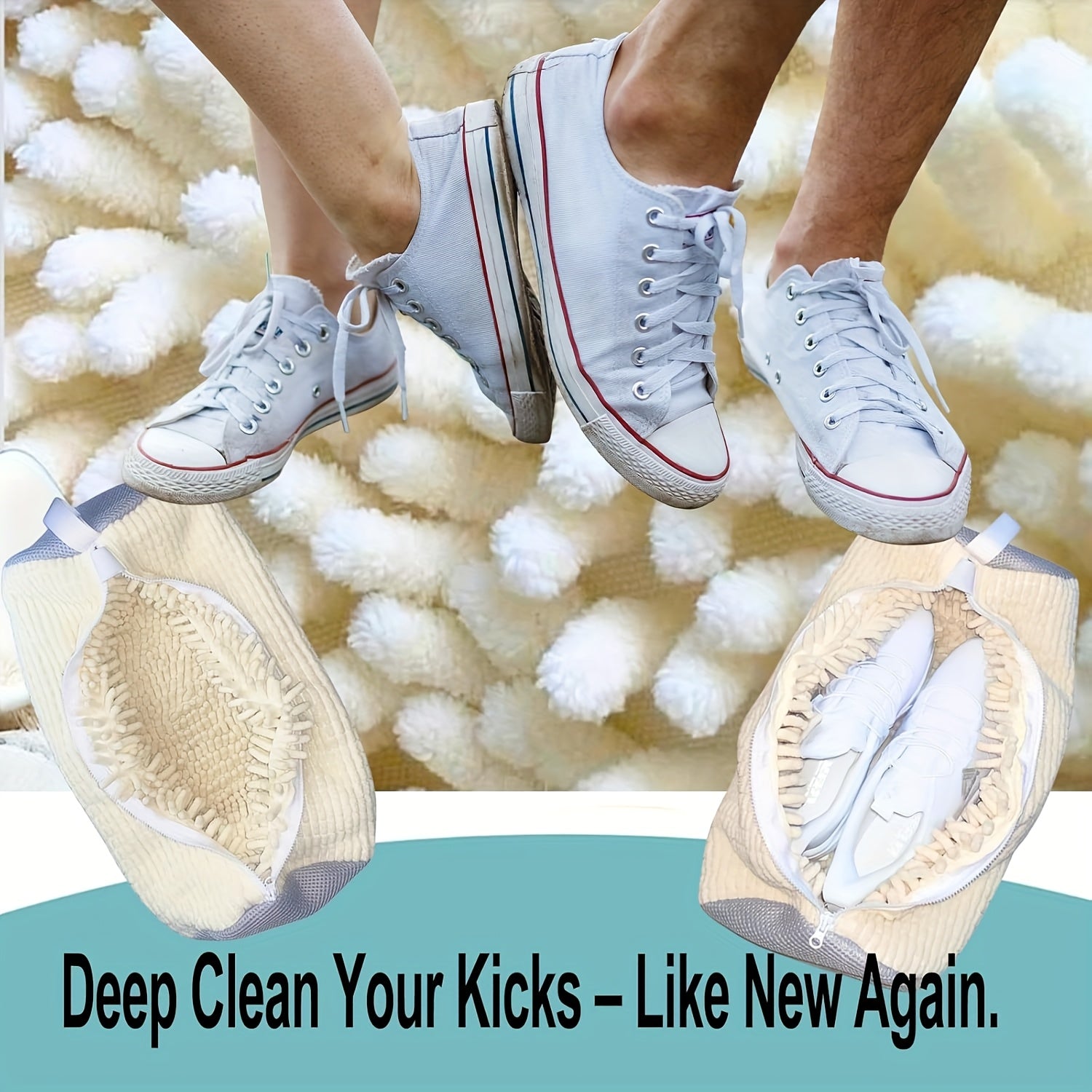 Unisex Reusable Laundry Shoe Bag for Sports and Tennis Shoes White