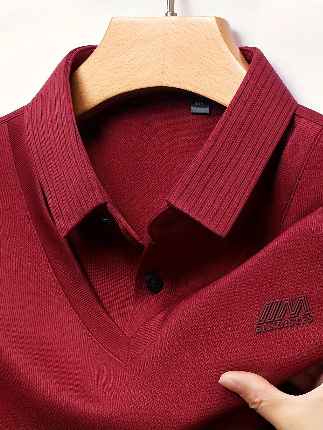 Suéter de punto a rayas casual para hombre con diseño de capas falsas y detalles de botones