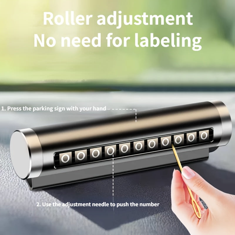 Alloy Car Parking Notification Sign with Adjustable Rolling Digits and Phone Number Plate