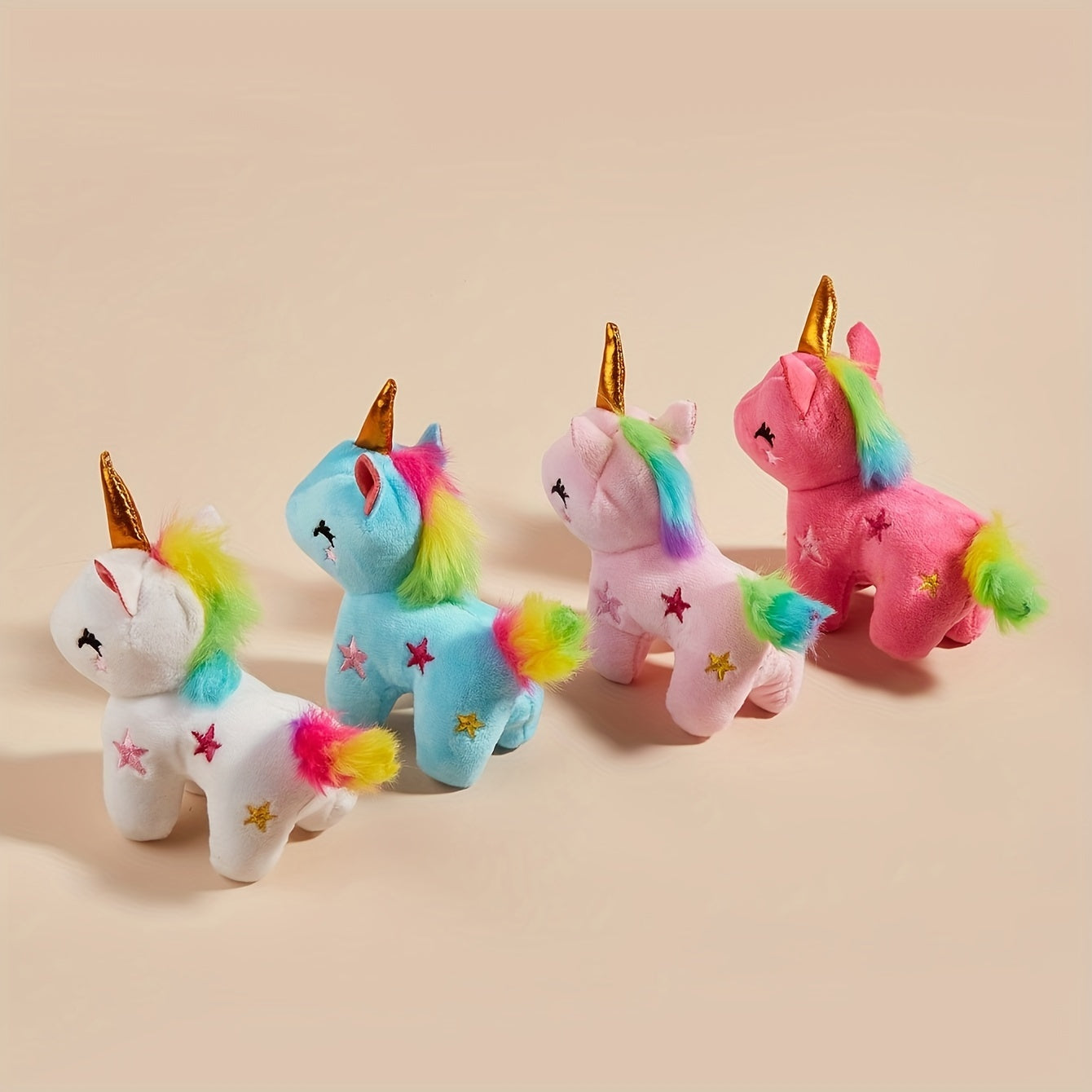 Unicorn Plush Toy for Small Pets Cotton Soft Colorful Star Accents