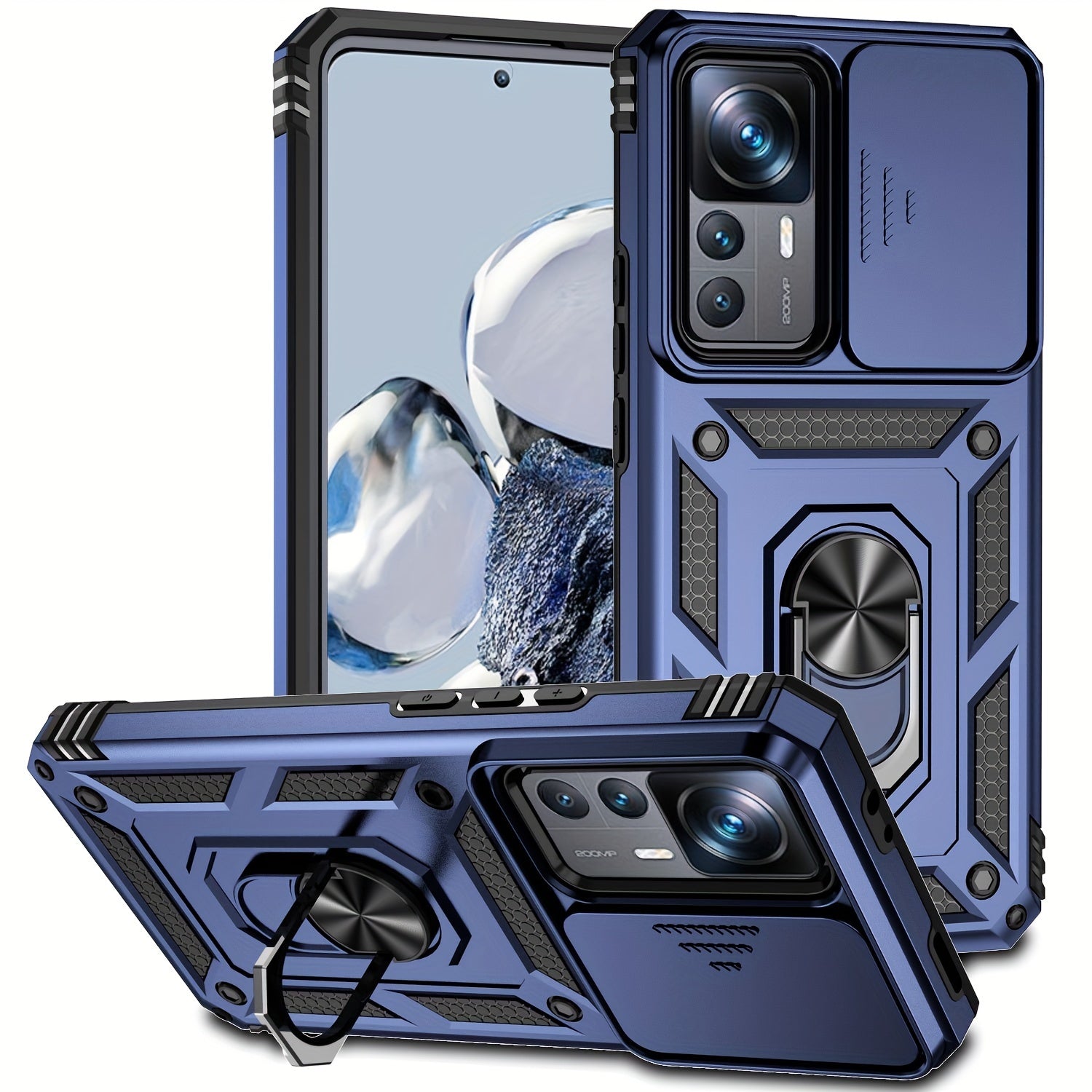 Shockproof PC Phone Case with Magnetic Ring Holder and Stand for Xiaomi 12T 12T Pro 13T 13T Pro