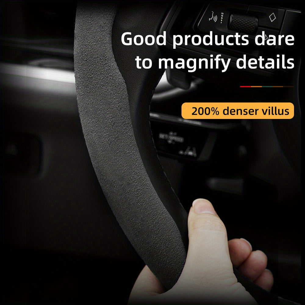 Winter Fleece Anti-Slip Steering Wheel Cover, Adjustable, 2 or 3 Pcs Set