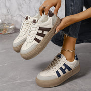 Women's Colorblock Sneakers with Lace-Up Closure and Soft Platform Sole