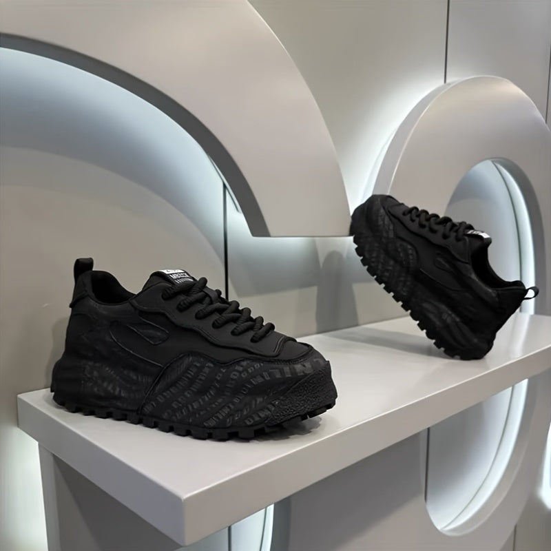 Men's Vintage Style Chunky Sneakers Lightweight Lace-Up Casual Running Shoes