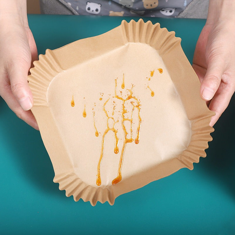 Pack of 100 Non-Stick Baking Parchment Sheets for Air Fryer