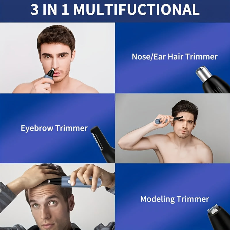 USB rechargeable ear and nose hair trimmer for men and women, travel-friendly