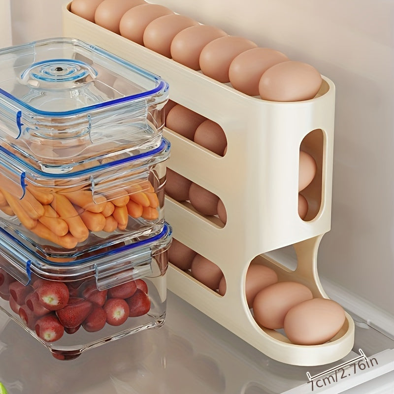 Большой емкости холодильник ящик для хранения яиц с автоматической роликовой полкой для яиц и 4-слойной лестницей