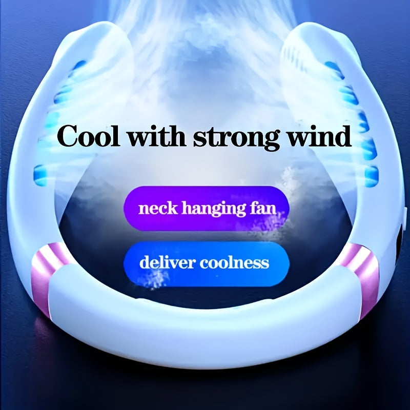 Rechargeable Wearable Neck Fan with 3-Speed Bladeless Personal Cooling Fan