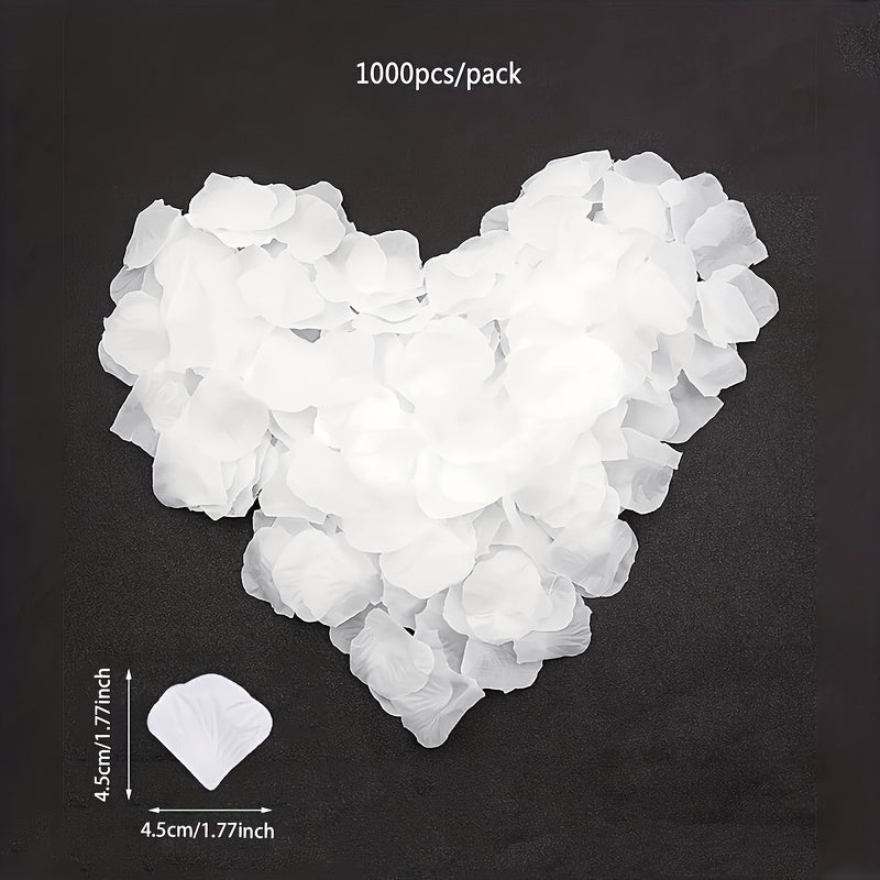 Pétalos de rosa artificiales para bodas y decoraciones DIY, 1000 piezas