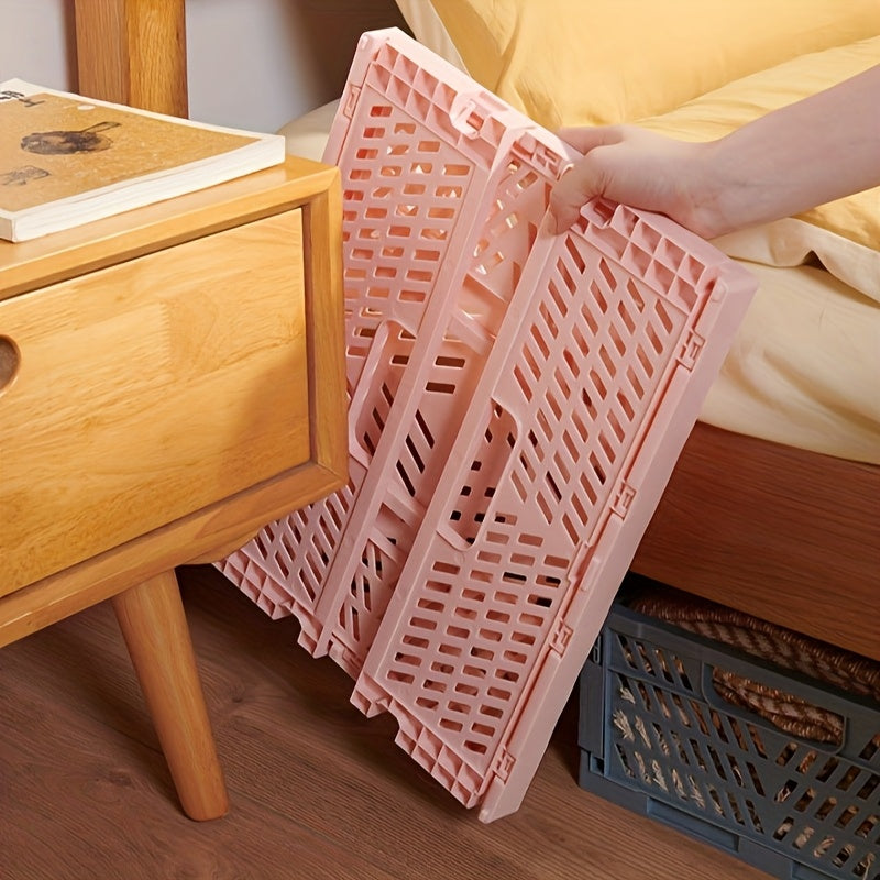 Foldable Plastic Storage Basket for Home Office Organization Multi-Functional Shelf Bin