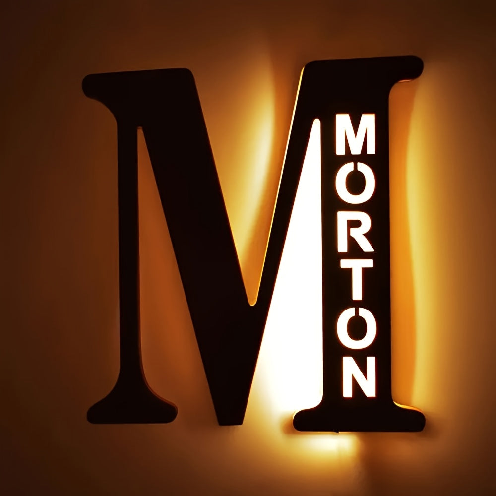Personalized Wall Sconce with Engraved Name Night Light USB Powered Long-Lasting LED Bedroom Decor