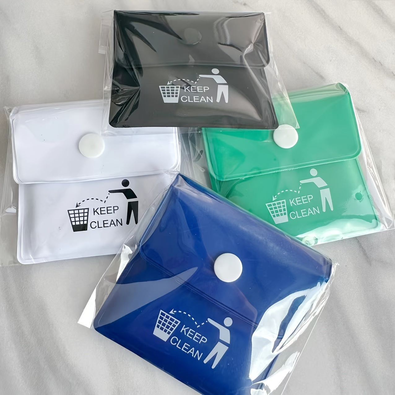 2-Pack Plastic Square Ashtrays, Fireproof Travel Pouch, Outdoor Cigarette Dispenser