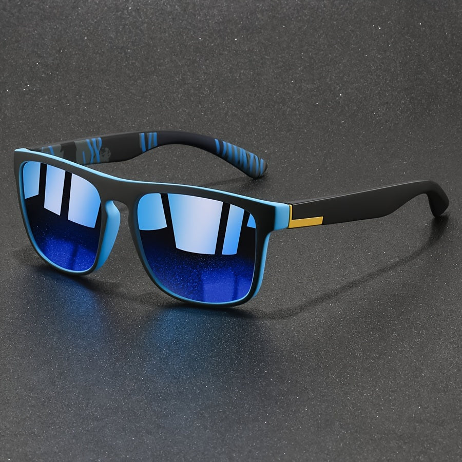 Uniseks vintage kvadrat ramkali ko'zoynaklar, haydash va sayohat uchun anti-yorqinlikli PC linzalar bilan