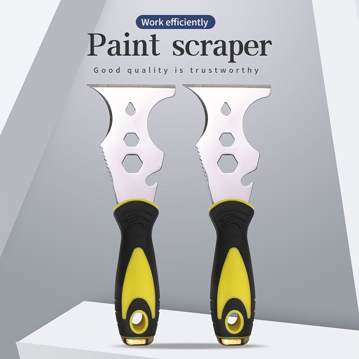 15-In-1 Paint Scraper Set with Soft Grip Handle for Walls, Wallpaper, Grout