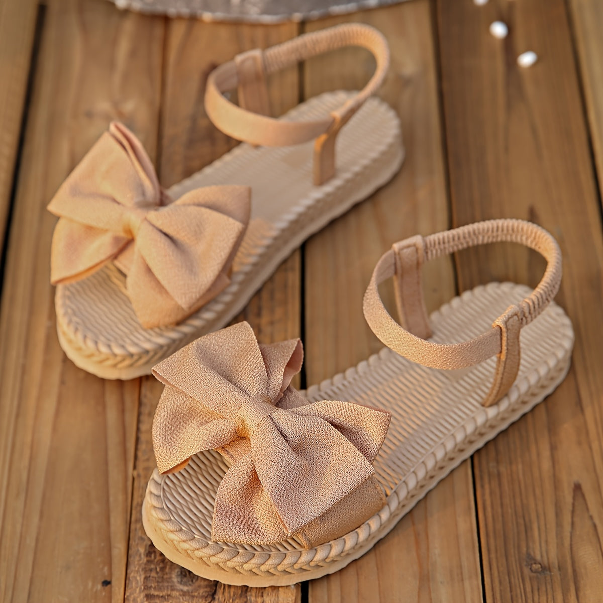 Women's Flat Bowknot Sandals Open Toe Summer Casual Beach Shoes