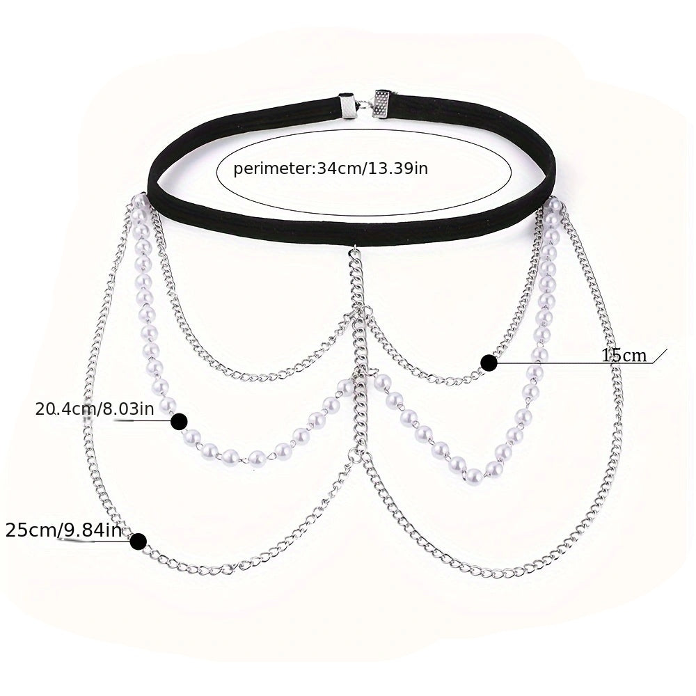 Yevropa va Amerikada mashhur bo'lgan, marvaridlar, elastik ip va ko'p qatlamli, issiq sotiladigan sexy retro oyoq zanjiri.