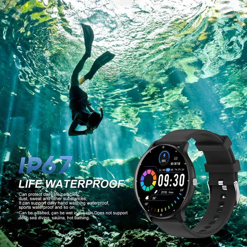 Men's Smart Watch 2024 Full Touch Screen Fitness Tracker Wireless Connectivity for Android iPhone