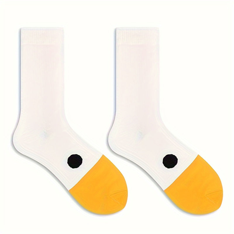 Women's Knee-High Socks with Goose Design Soft Knit Polyester Spandex