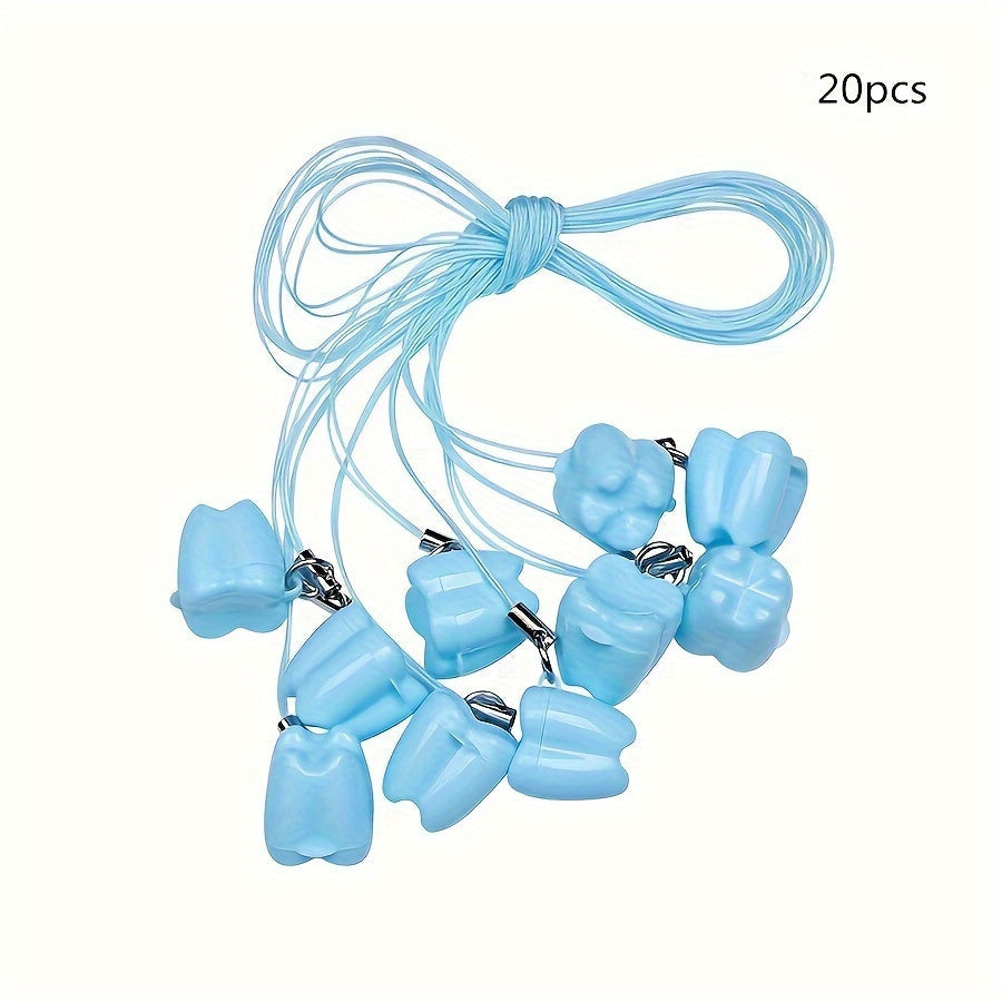 Juego de 20 cajas de almacenamiento de dientes adorables con cuerdas colgantes para niños y bebés