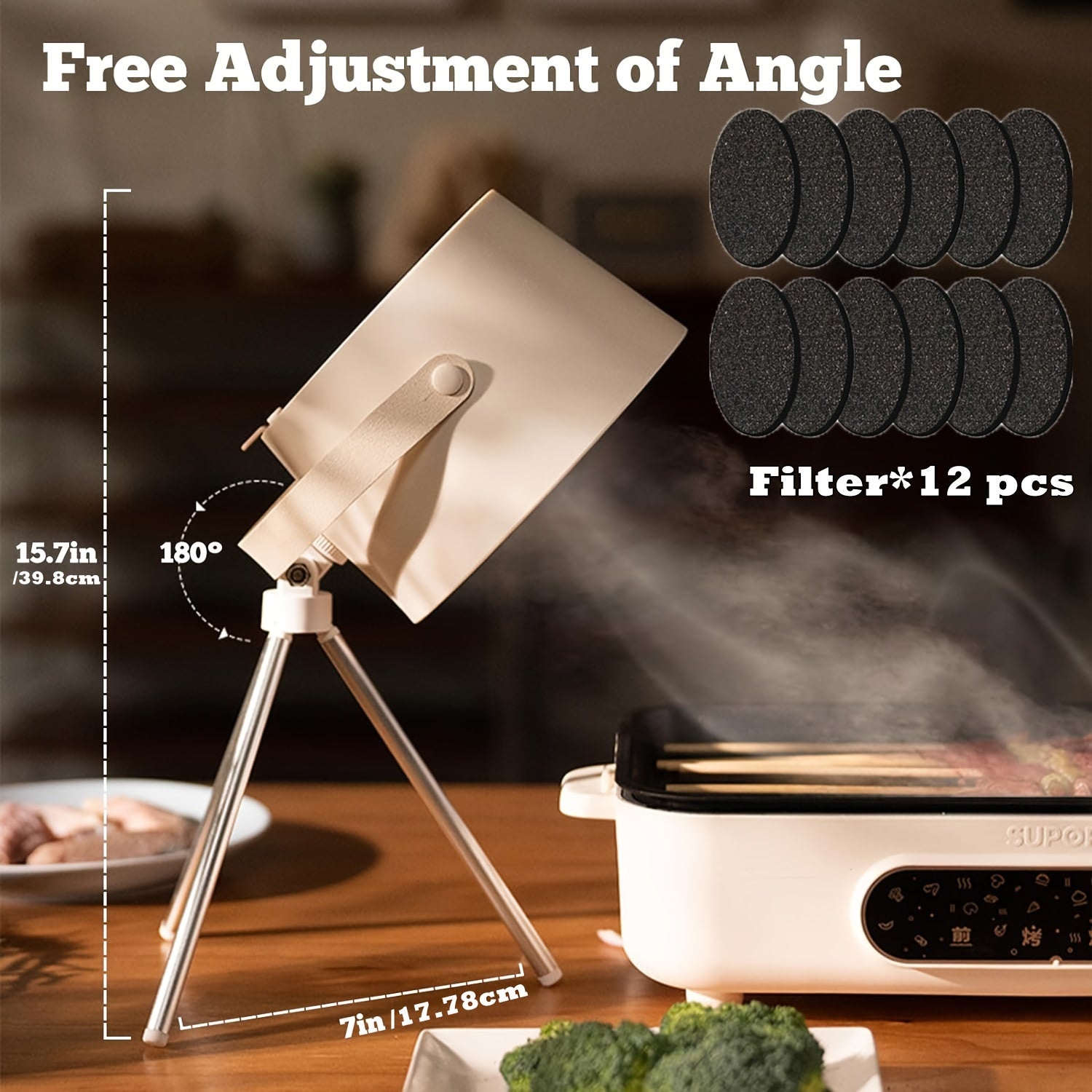 3 tezlik sozlamali, ajraladigan filtr tarmog'i bilan portativ USB bilan quvvatlanadigan havo chiqaruvchi, ichki pishirish uchun ideal, PC materialidan tayyorlangan, batareyaga ehtiyoj yo'q.