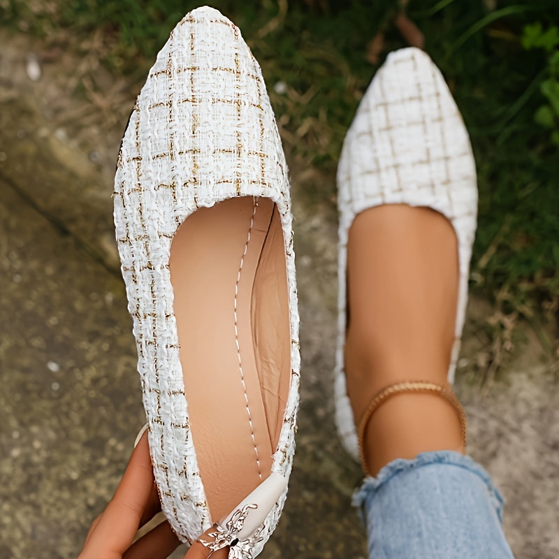 Women's Petite Flat Shoes Soft Heel Slip-On Pointed Toe Spring Autumn