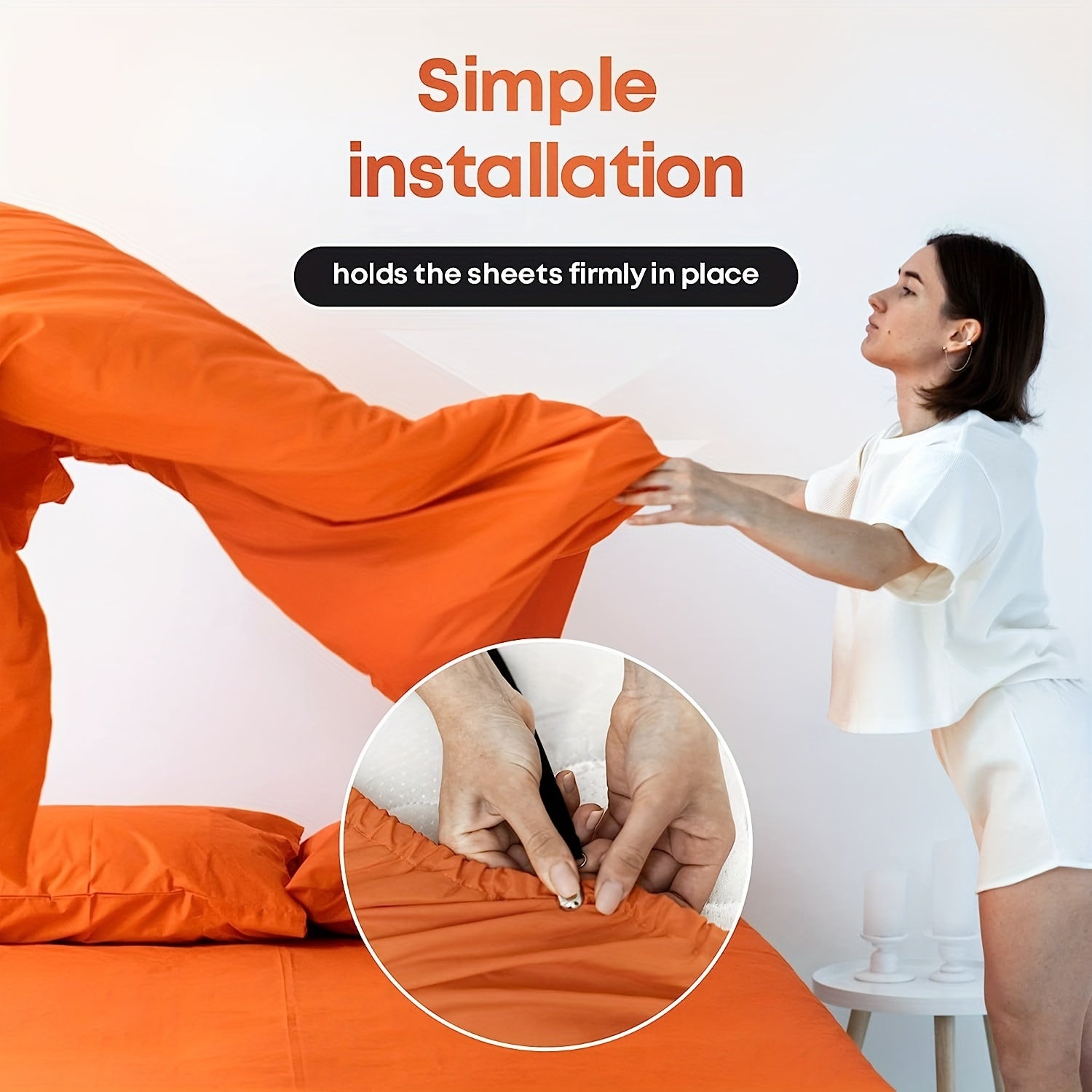 Adjustable Bed Sheet Straps for Secure Fitted Sheets, 4 Pieces