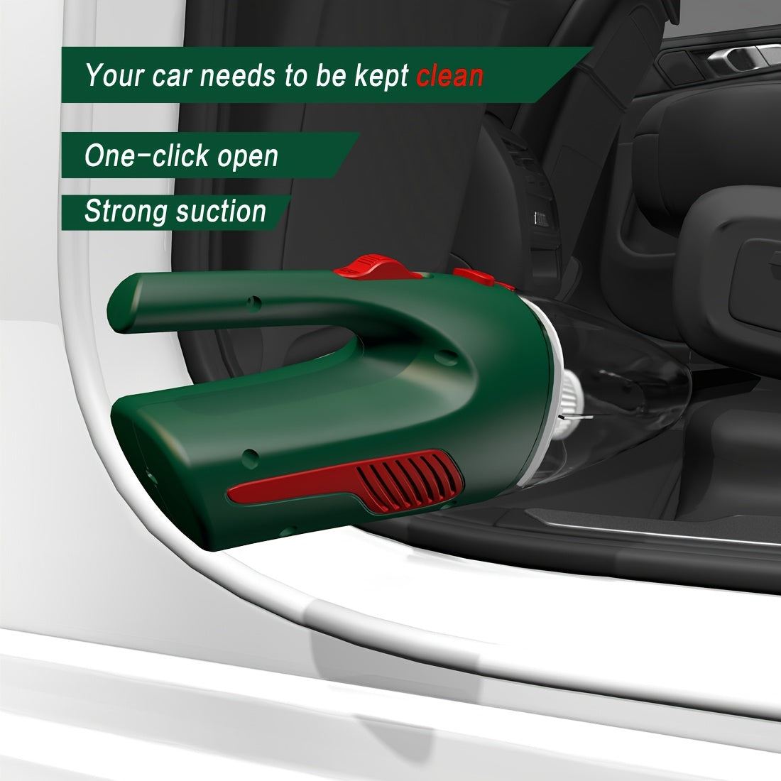Aspiradora de coche inalámbrica, de litio recargable, 4KPa de succión, con bajo nivel de ruido
