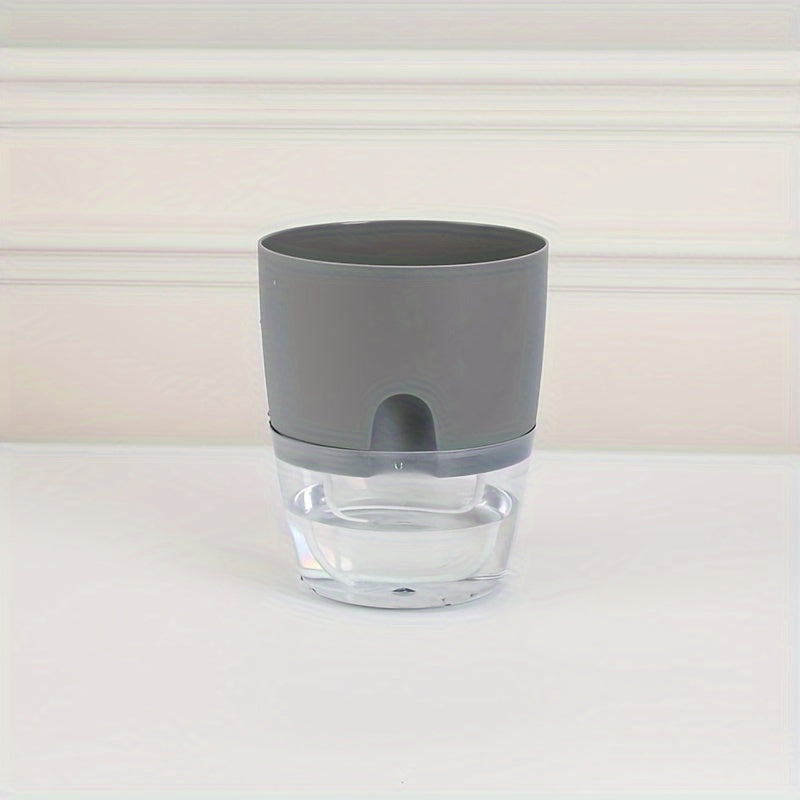 Self-Watering Plastic Planters with Watering Bottle for Indoor Herbs and House Plants Set of Three