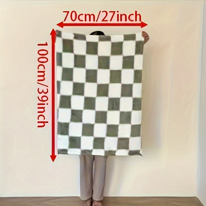 Reversible Plaid Flannel Throw Blanket Soft Polyester Panda Velvet All-Season Bedding Home Decor Pets Travel