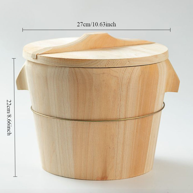 Cesta de vapor de madera para arroz y verduras, herramienta de cocina saludable
