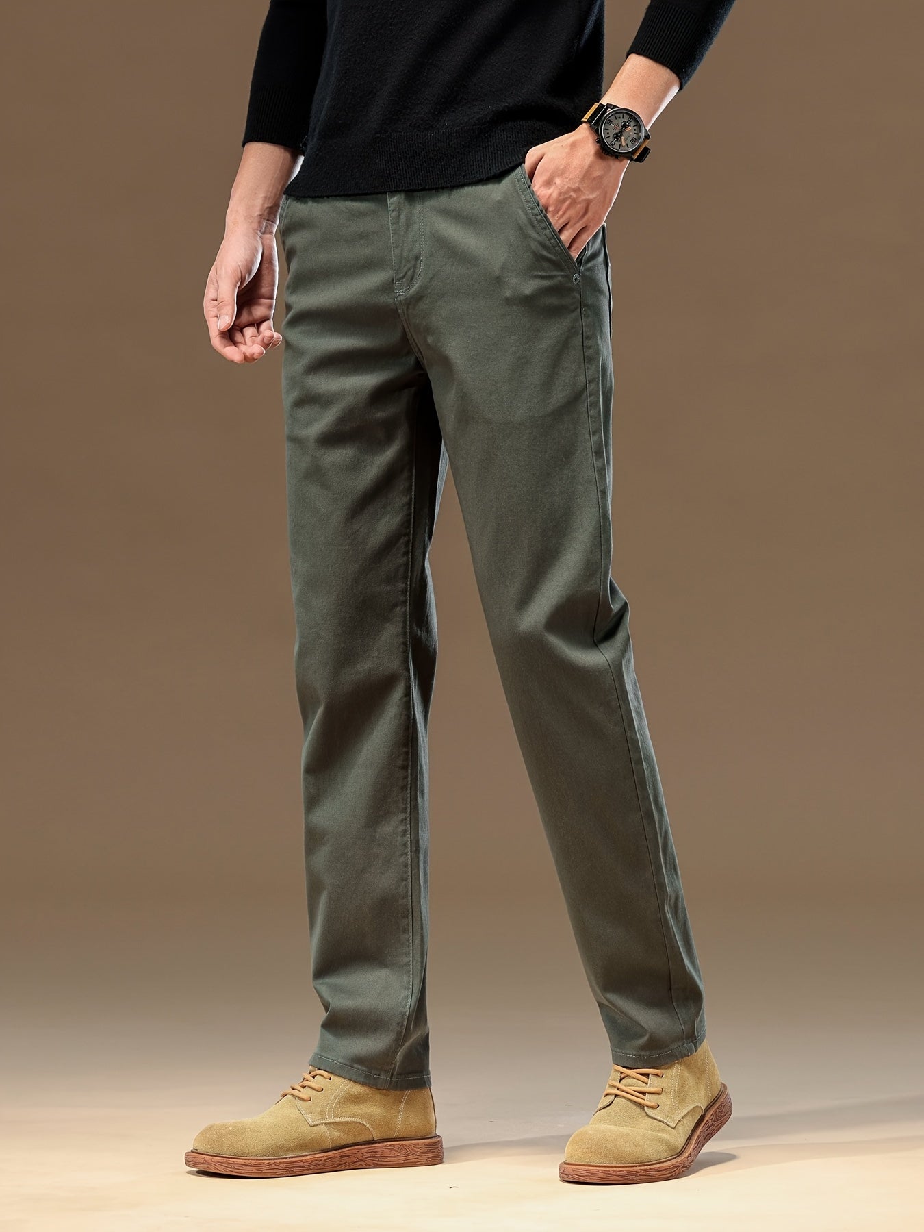 Zamonaviy Erkaklar Paxta Elastik Tekis Rangli Shimlar - Qulay va Mustahkam Kundalik Moda Shimlar - Har qanday mavsum uchun mukammal biznes kiyimlari, ko'p funksiyali moda dizayni