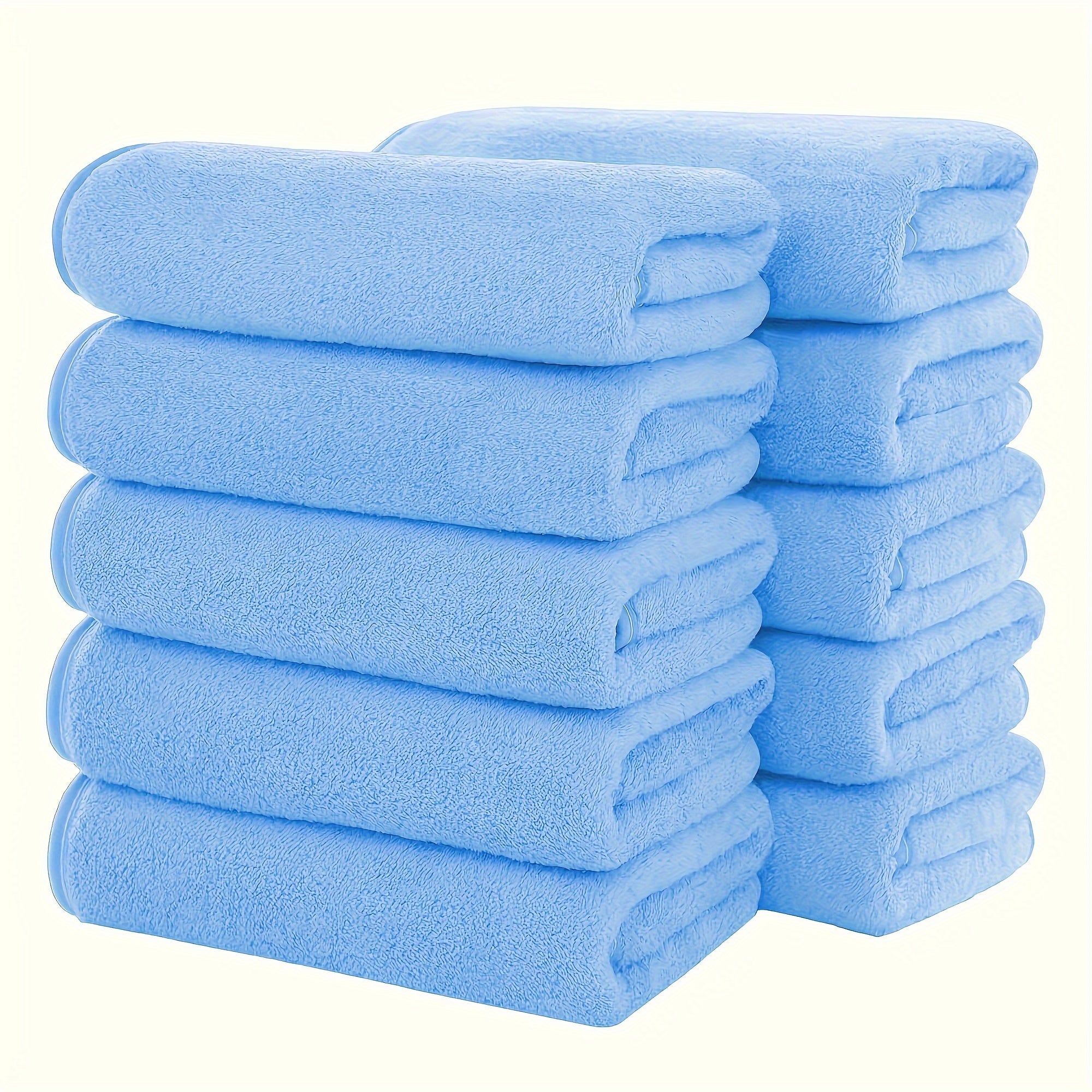 Juego de 10 toallas de mano de poliéster ultra suaves y absorbentes 35x74cm para baño gimnasio ducha spa